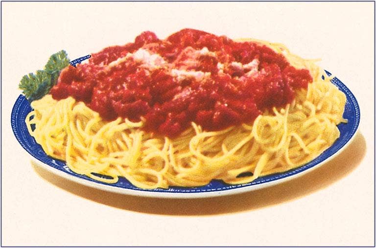 Postcard FO-24 Spaghetti Bolognese
