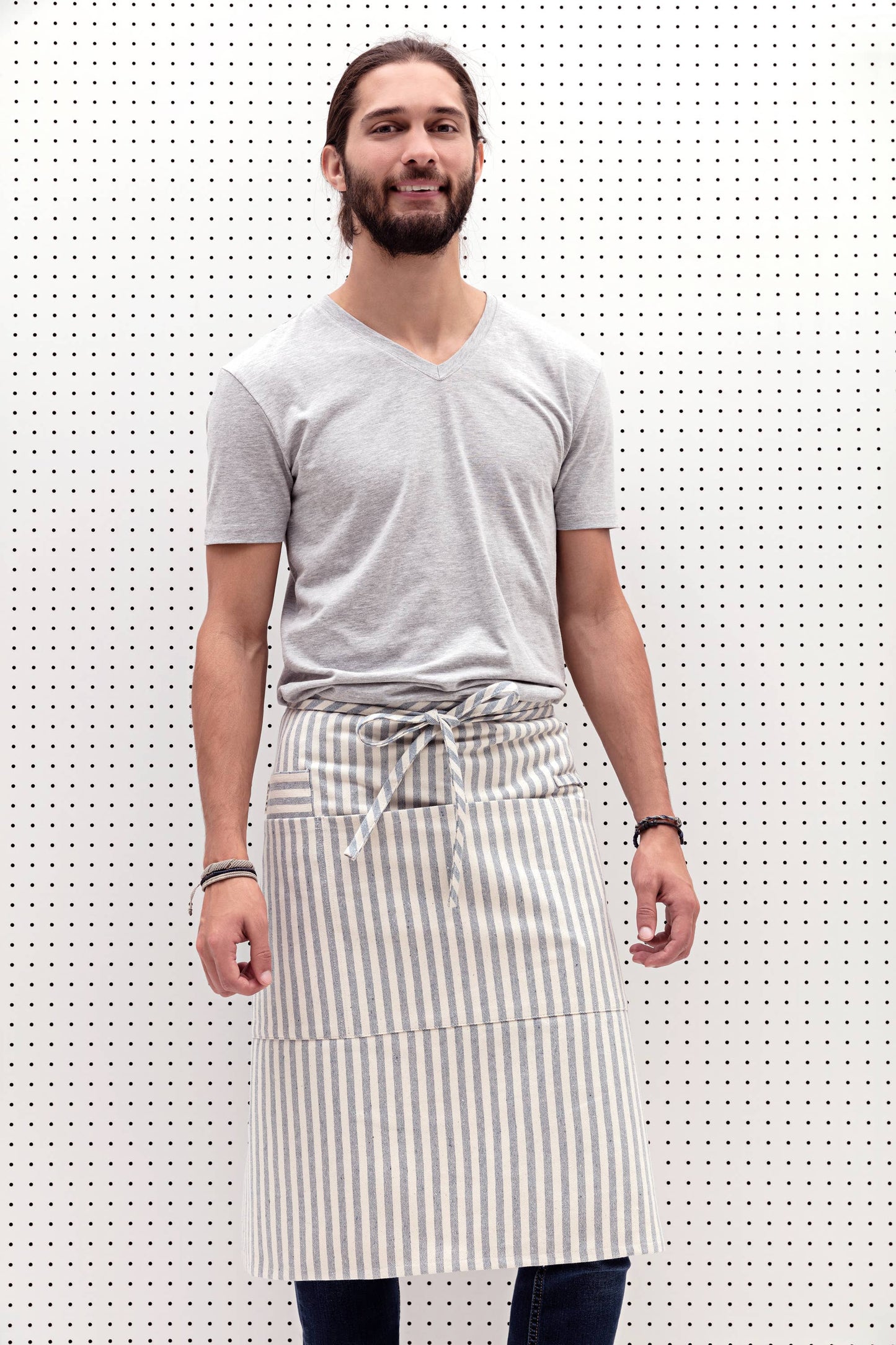 Striped Cotton Bistro Apron – Server, Barista & FOH Use