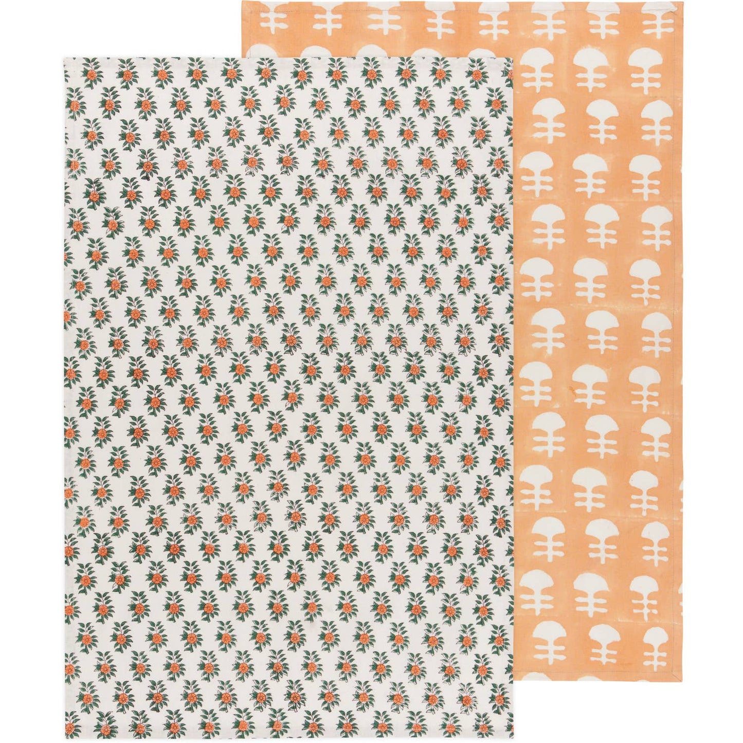 Block Printed Dishtowel Set of 2