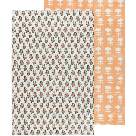 Block Printed Dishtowel Set of 2