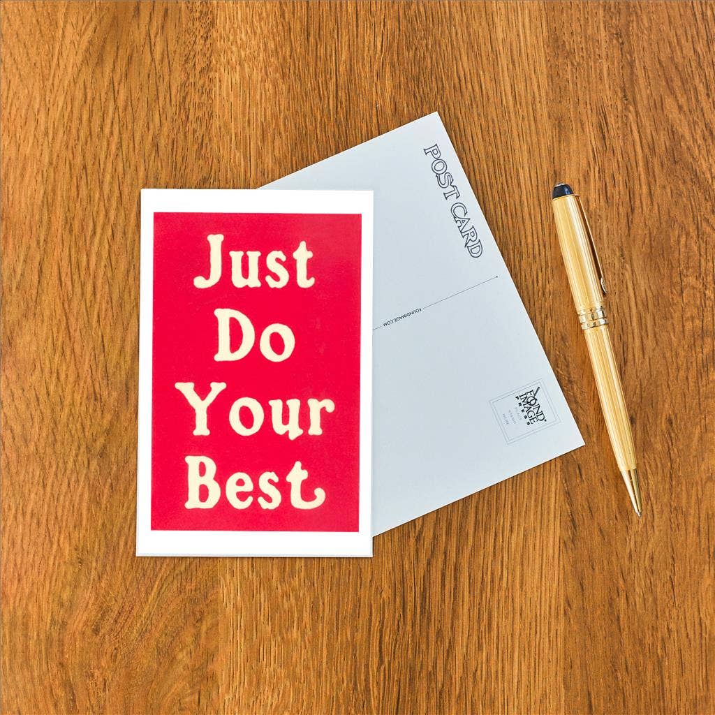 Postcard SQ-25 Just Do Your Best Slogan