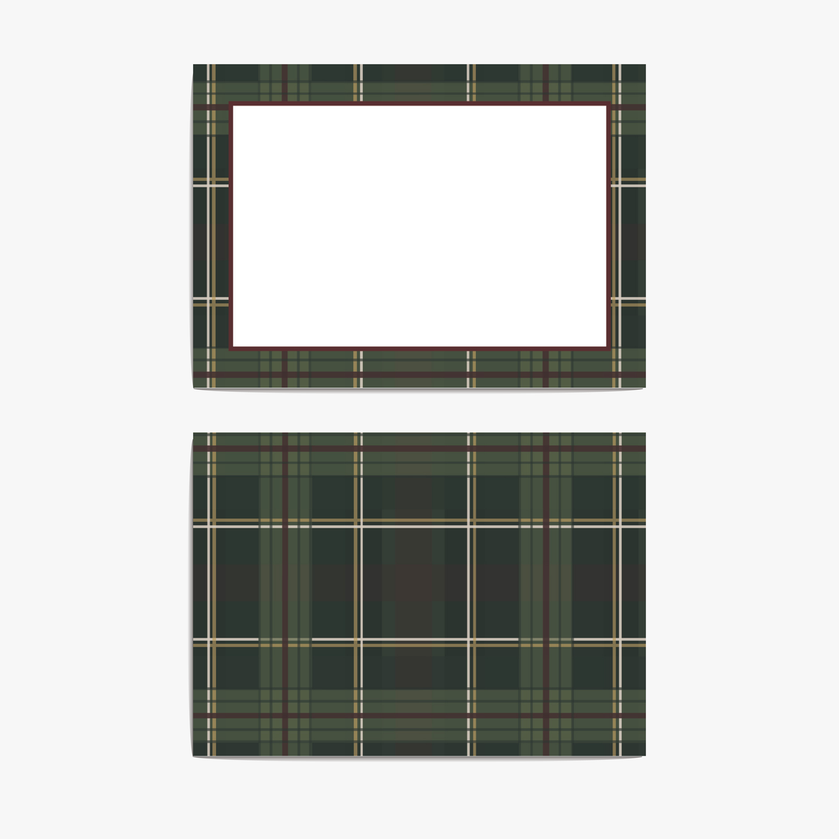 Green Plaid Notelets