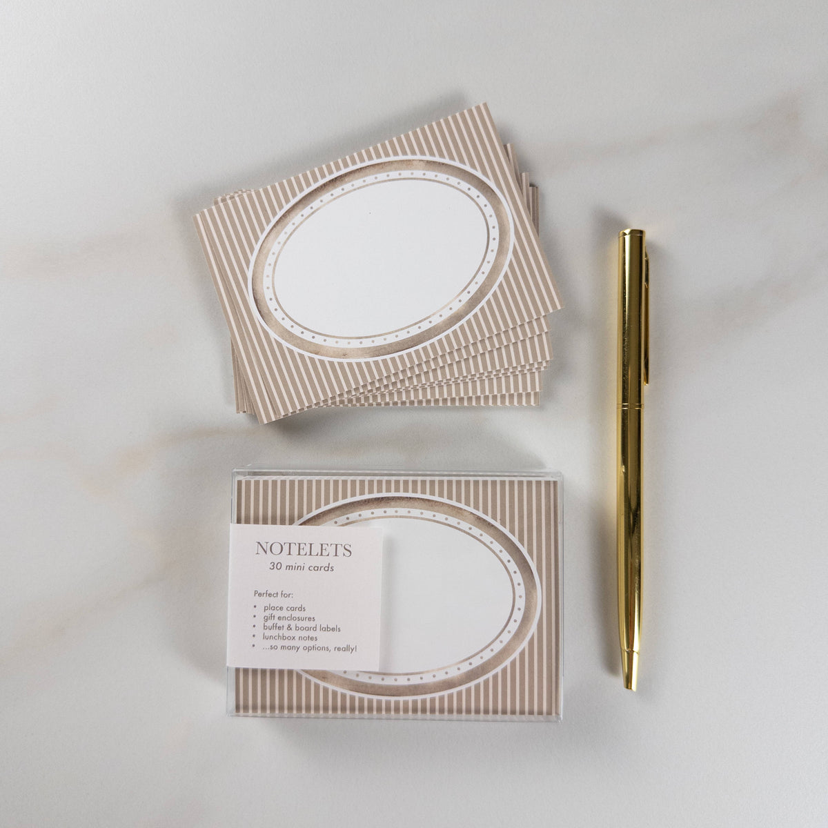 Tan Oval Notelets