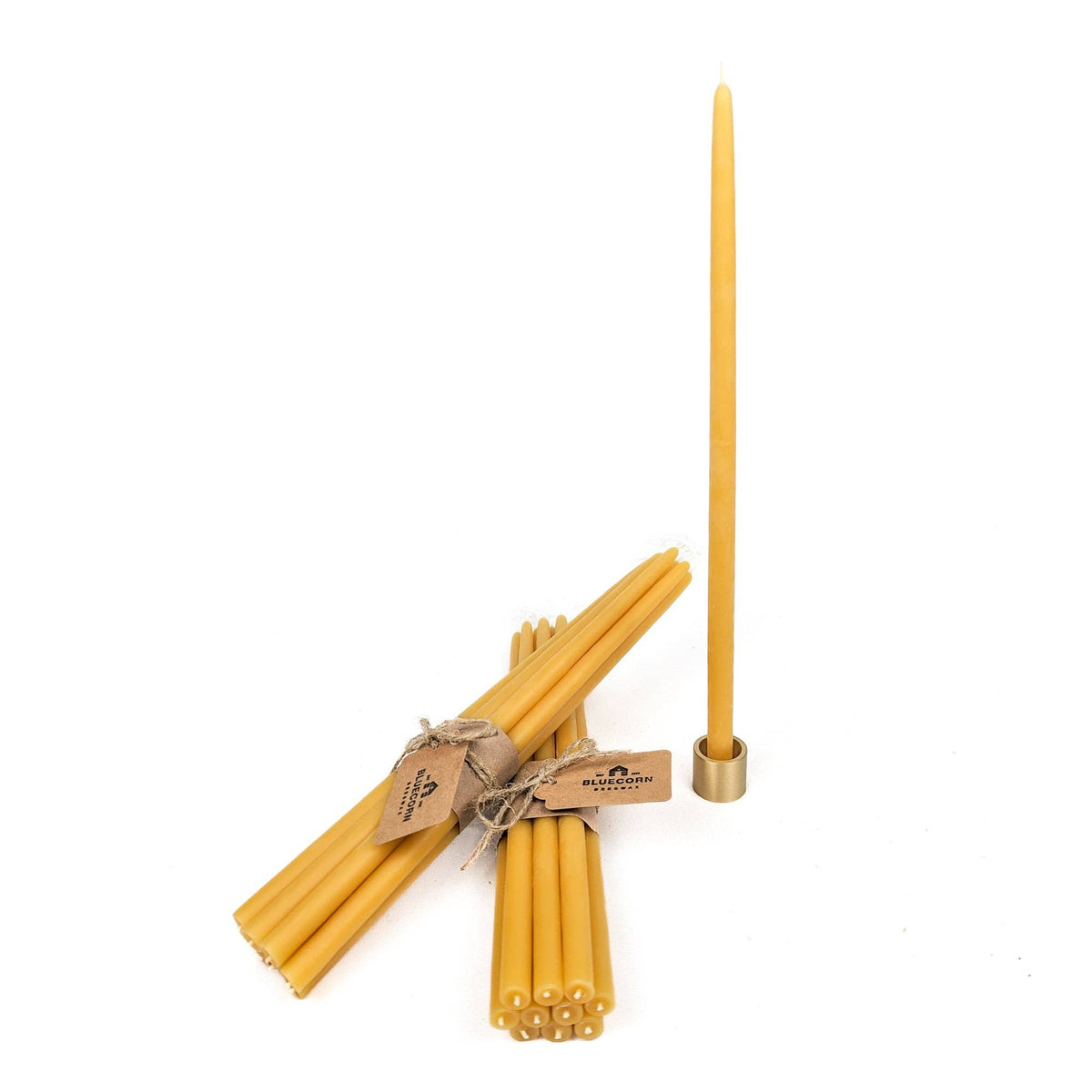 Pair of Hand-Dipped Thin Beeswax Tapers