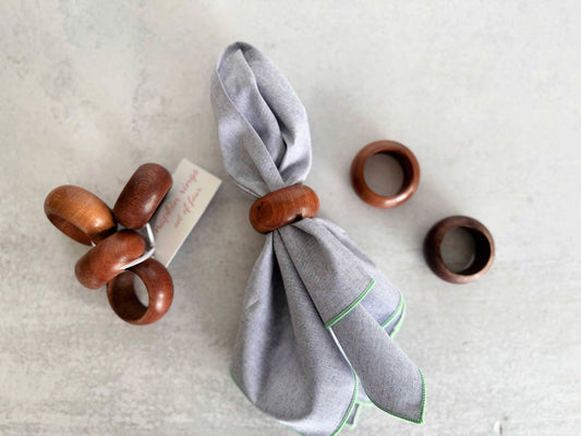 Napkin Rings, set of four- Wood Rounds