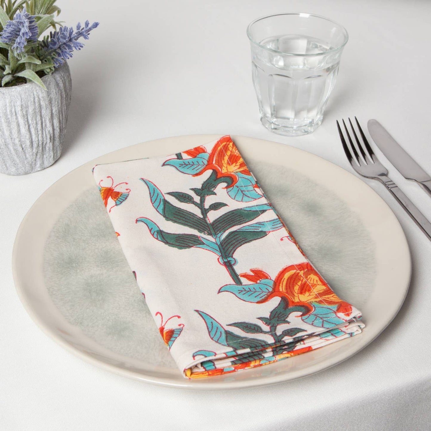 Heirloom Marigold Block Print Napkins Set of 4