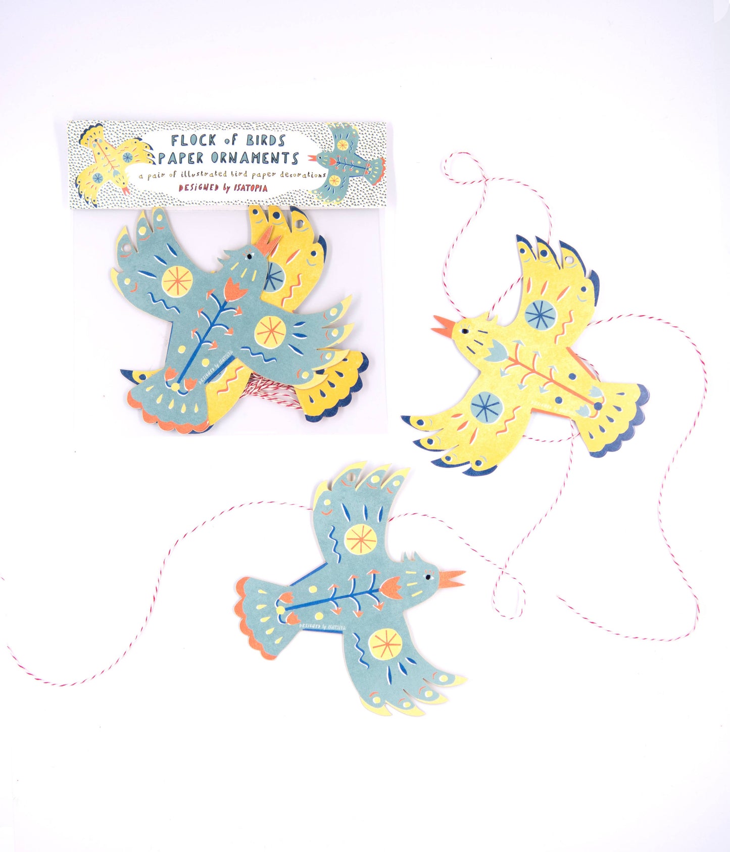 Flock of Birds Paper Ornaments - Spring Time