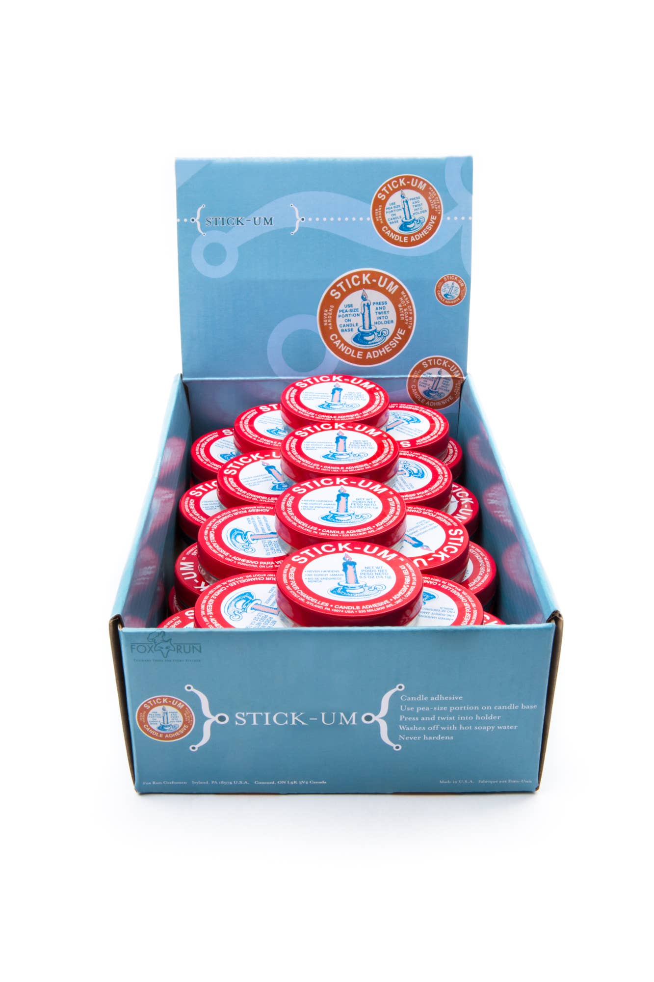 Fox Run Stick-Um Candle Adhesive, 0.5-Ounce, Display of 36