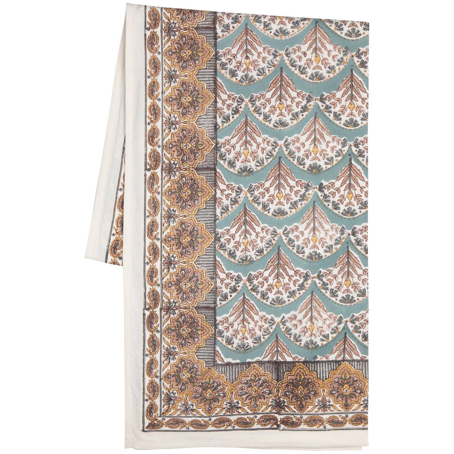 Bouquet Block Print Tablecloth 60 x 84 inch