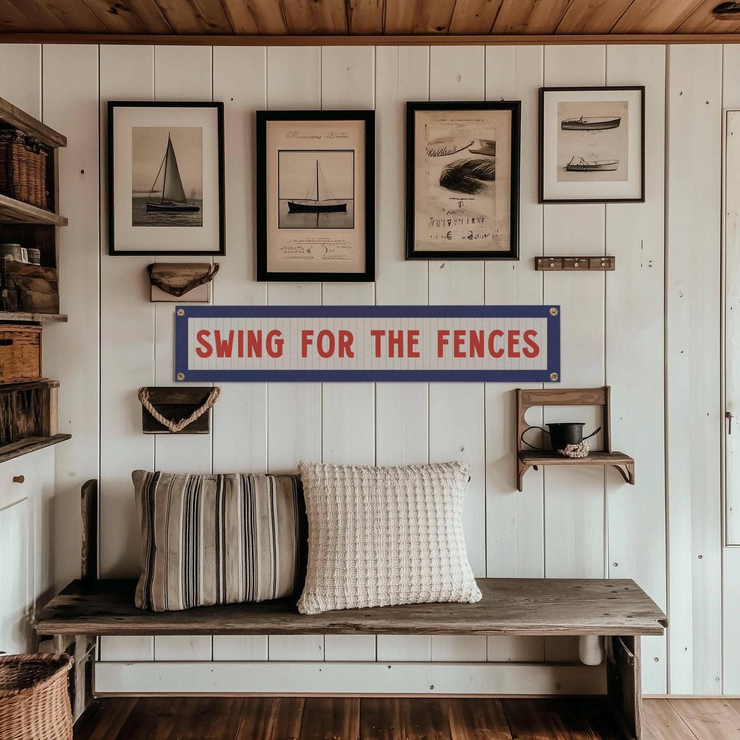 Swing For The Fences Felt Sign Banner