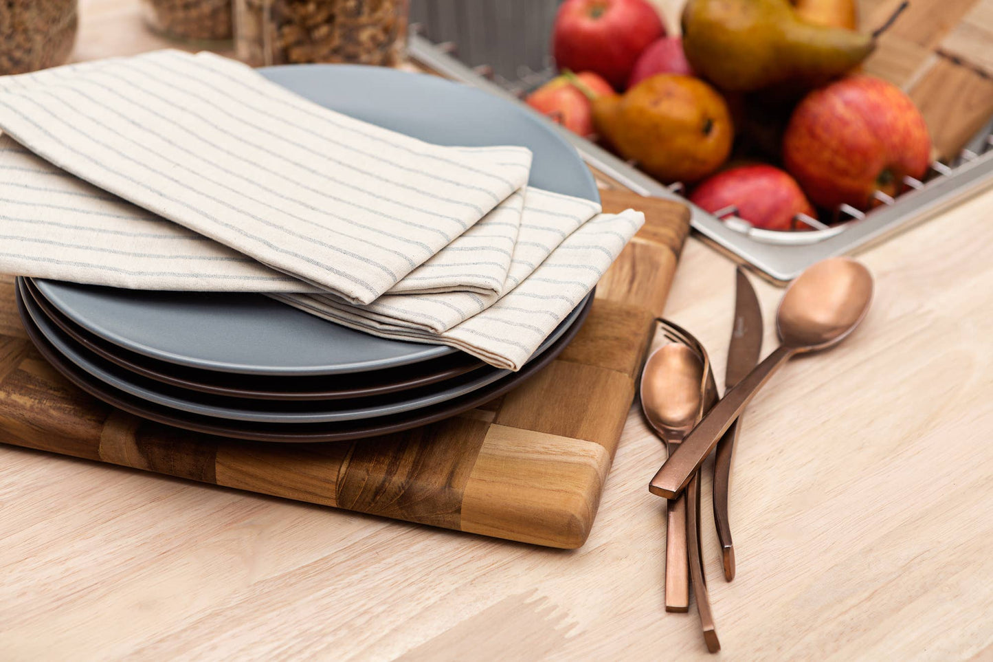 Striped Napkins - Natural – Upcycled Cotton