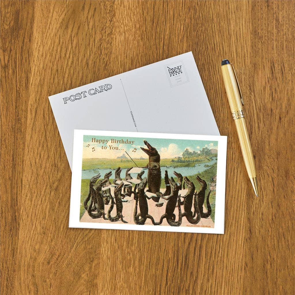 Postcard HB-224 Happy Birthday, Alligator Chorus