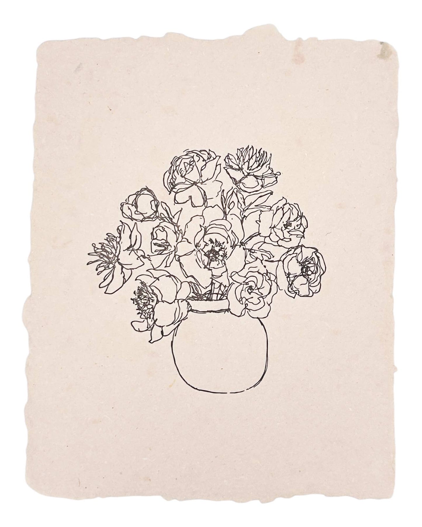 Vase of peonies art print